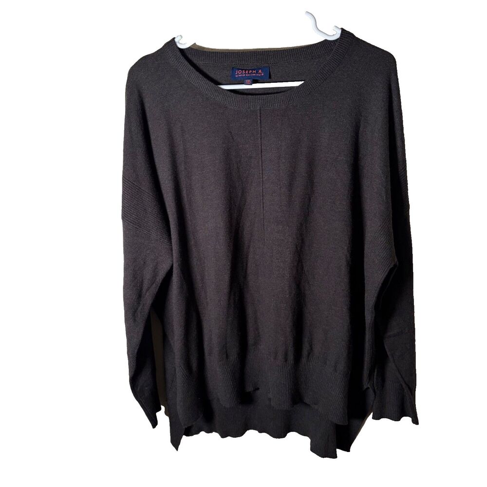 Joseph A Sweater Women's XXL Charcoal Gray Knit Drop Shoulder Pullover
